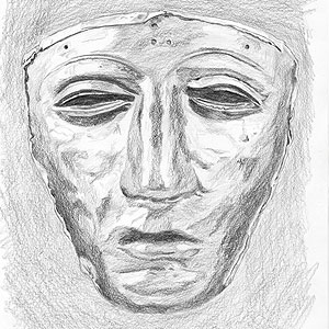 Grafik der Rmermaske aus Kalkriese